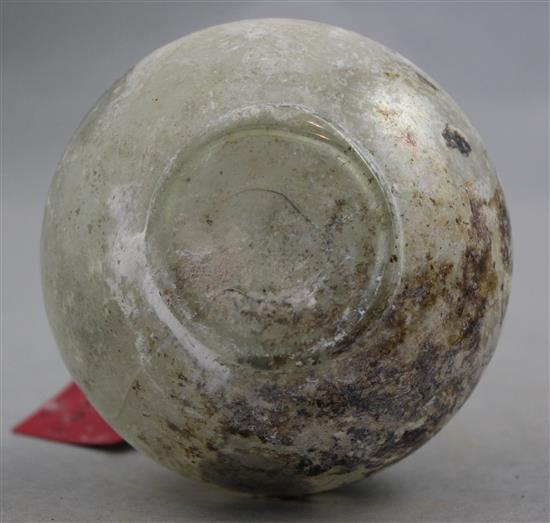 A Roman clear glass flask, c.1st / 2nd century AD, 14.5cm